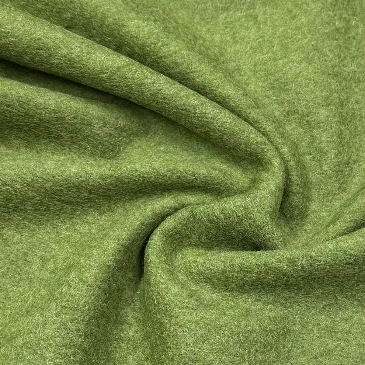 Medium Sage Boiled Wool Fabric