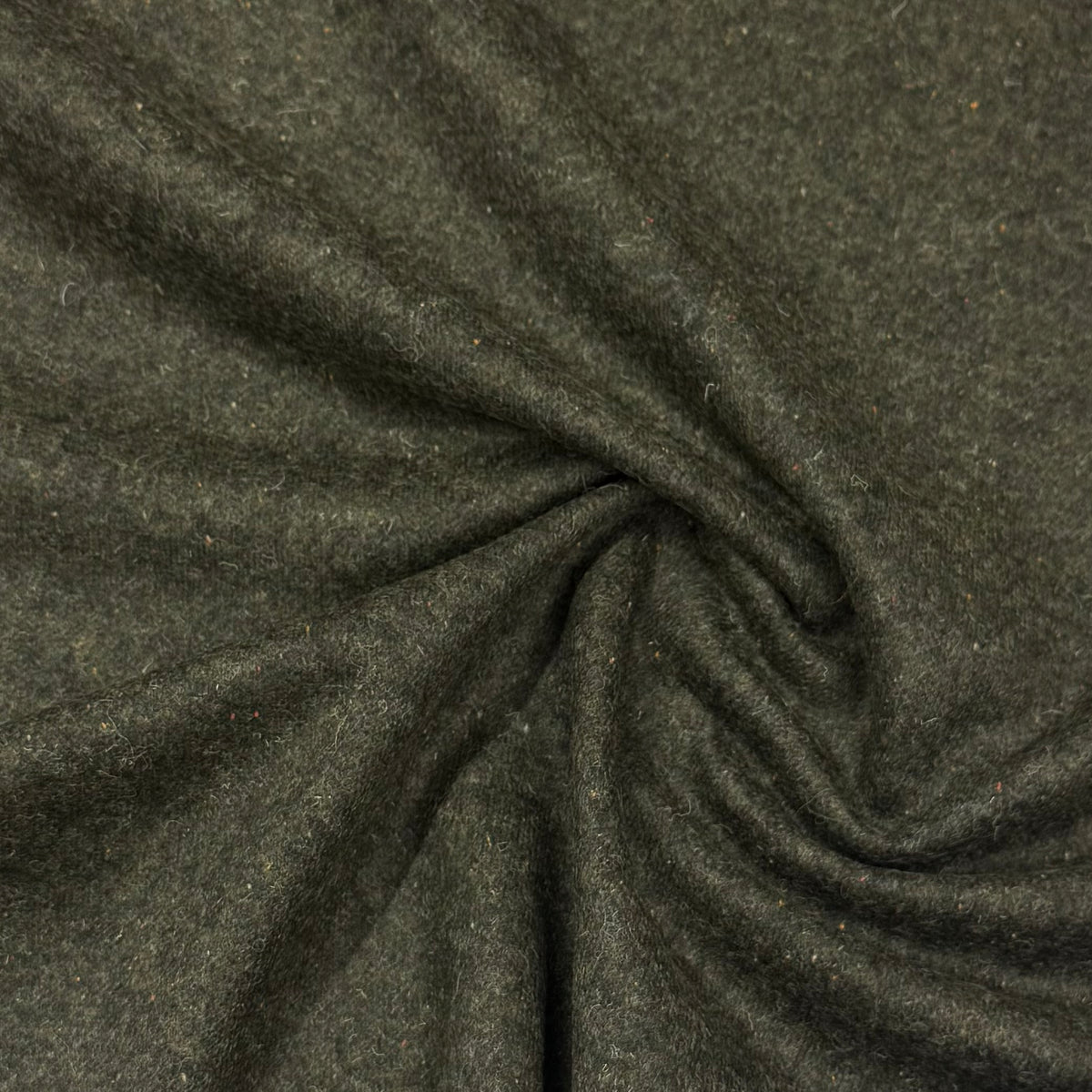 Green Heather Boiled Wool Fabric