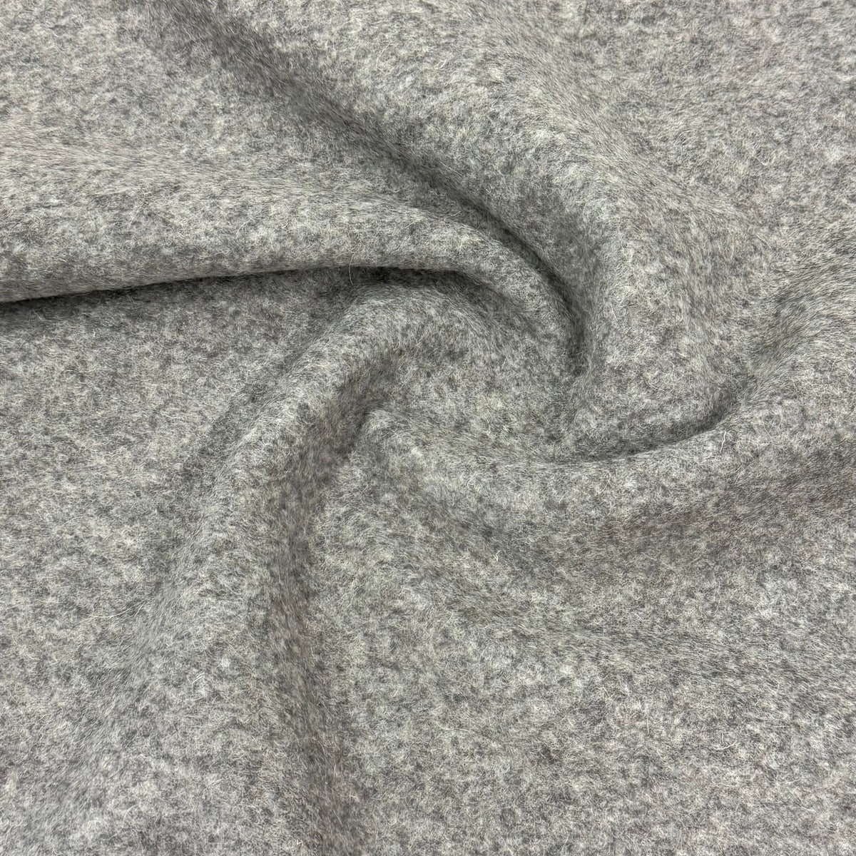 Gray Heather Boiled Wool Fabric