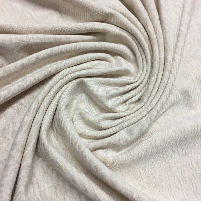 Almond Heather Bamboo/Spandex Jersey Fabric - 250 GSM - Nature's Fabrics