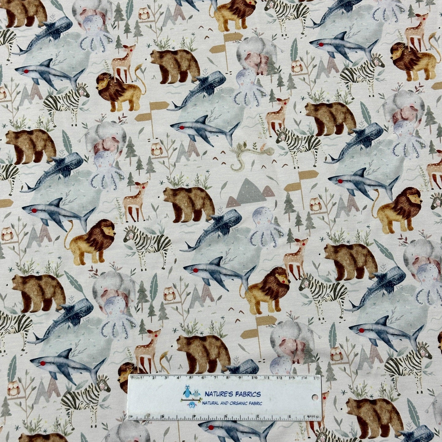 Animal Planet on Bamboo/Spandex Jersey Fabric - Nature's Fabrics