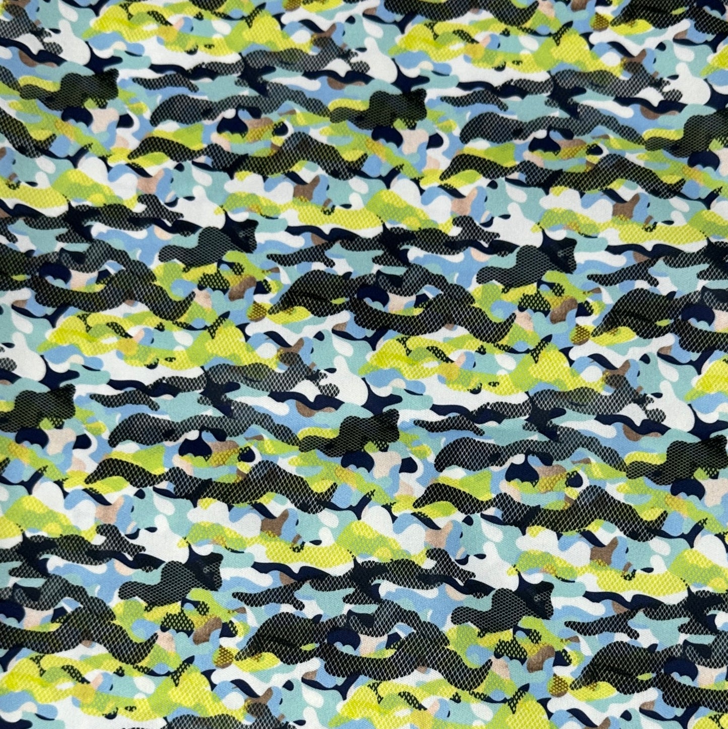 Aqua and Black Camo 1 mil PUL Fabric - Made in the USA - Nature's Fabrics