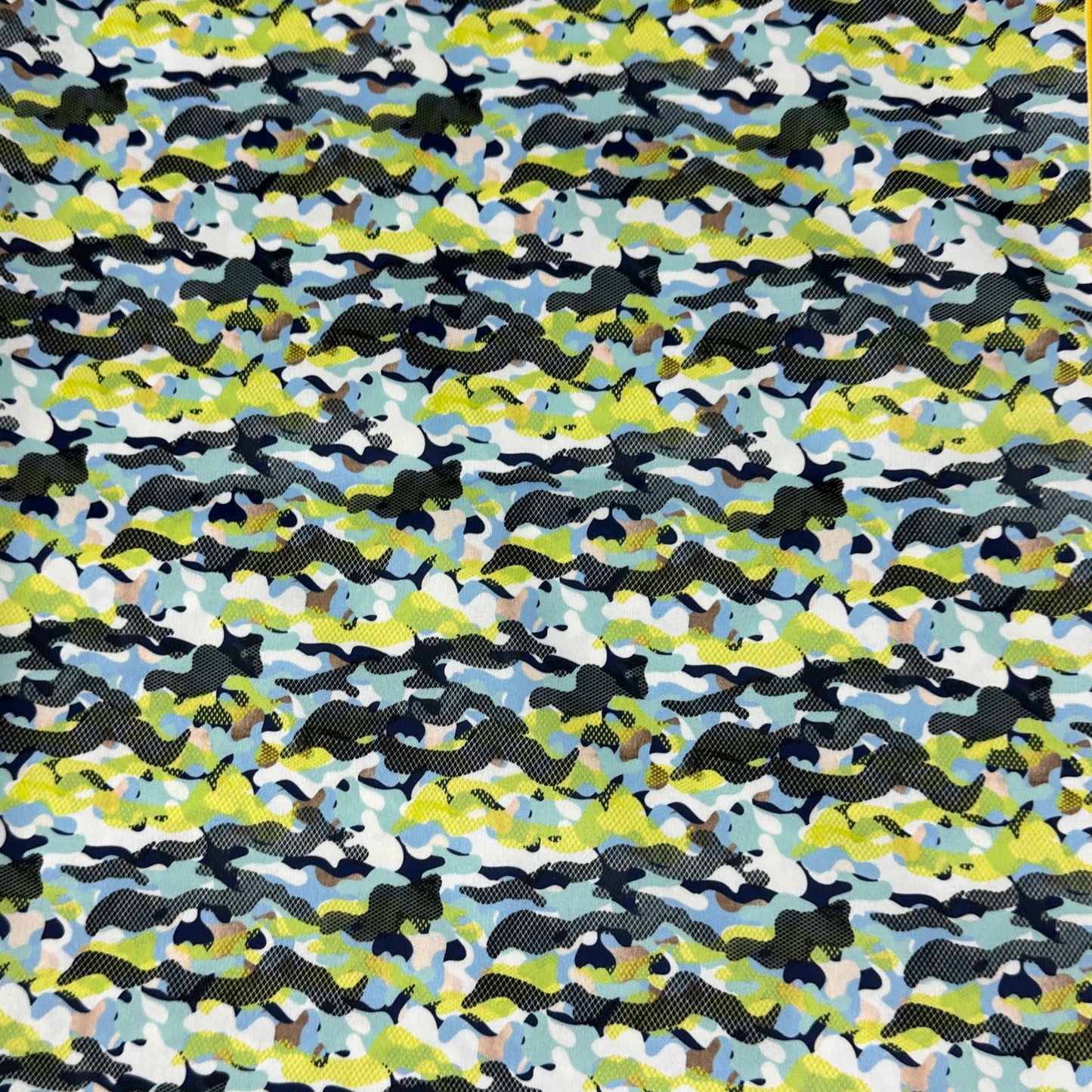 Aqua and Black Camo 1 mil PUL Fabric - Made in the USA - Nature's Fabrics