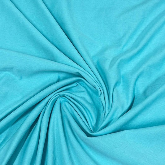 Aqua Cotton Jersey Fabric - Nature's Fabrics