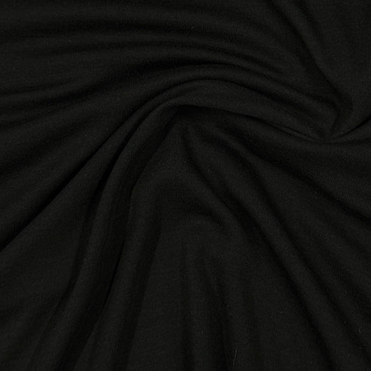 Black 100% Merino Wool Jersey Fabric 240gsm - seconds - Nature's Fabrics