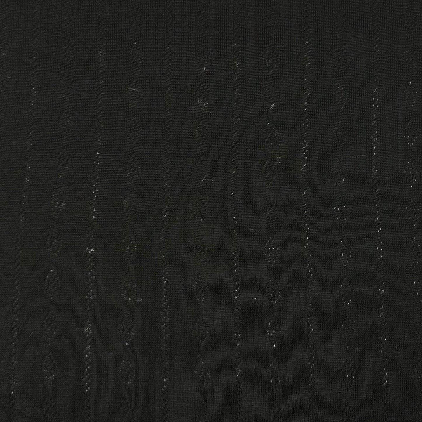 Black 100% Merino Wool Pointelle Jersey Fabric 150gsm - Nature's Fabrics