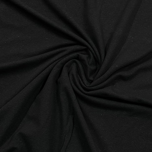 Black Bamboo Hemp Stretch Fleece Fabric - 380 GSM - Nature's Fabrics