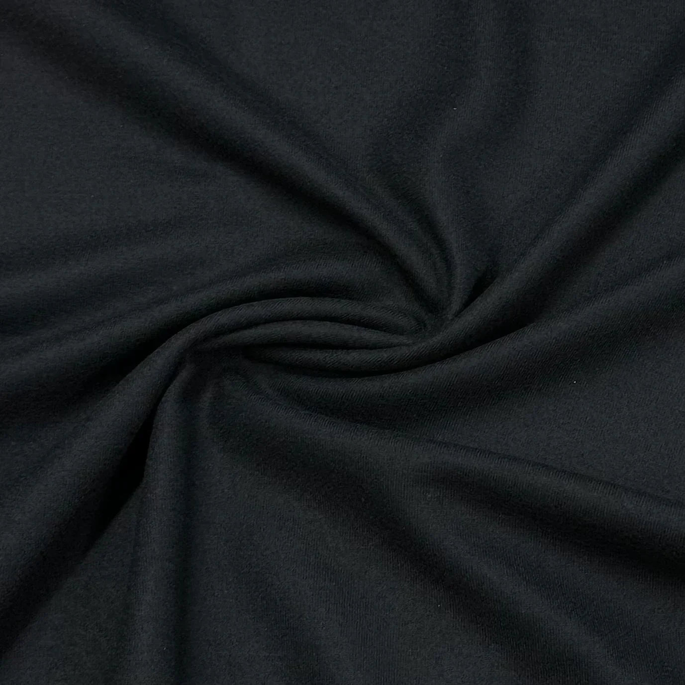 Black Boiled Wool Fabric - Nature's Fabrics