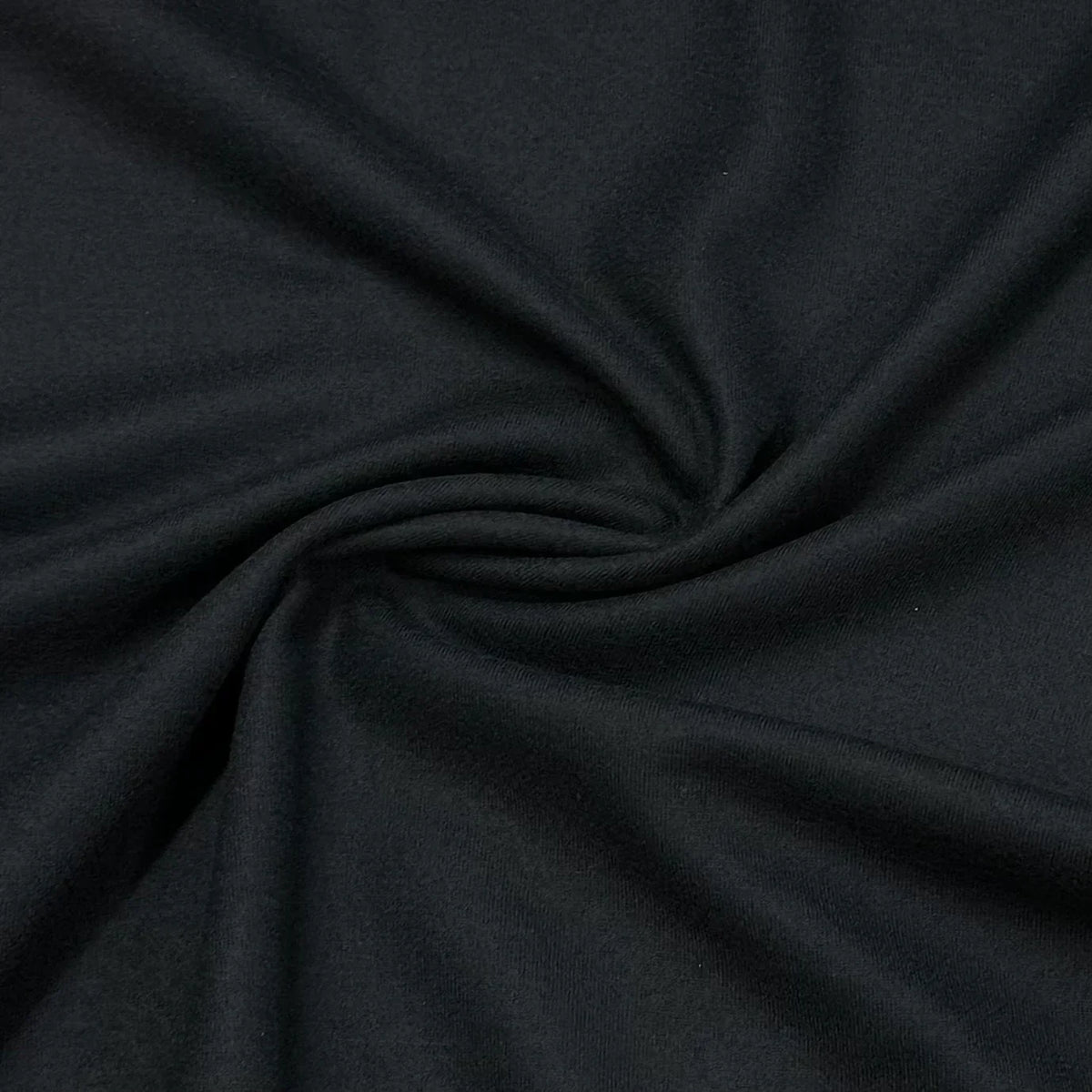 Black Boiled Wool Fabric - Nature's Fabrics