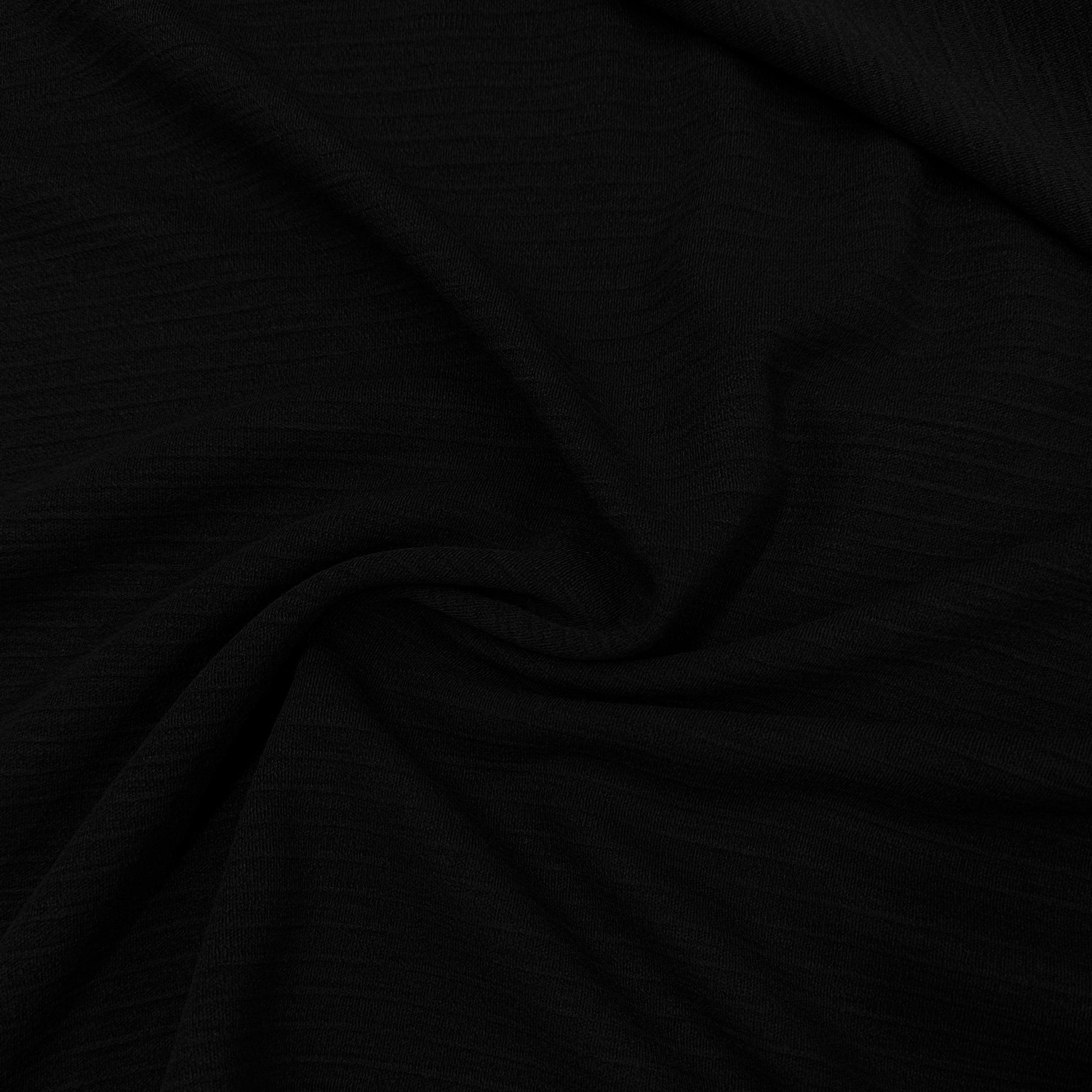 Black Wool/Spandex Interlock Fabric - 230 GSM - Nature's Fabrics
