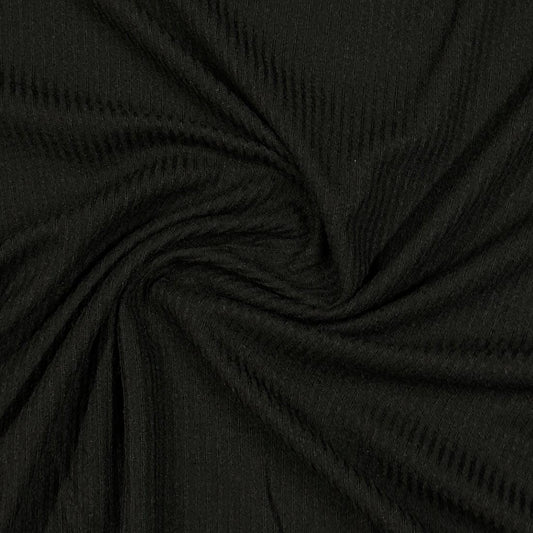 Black Merino Wool Blend Jersey Fabric - Nature's Fabrics