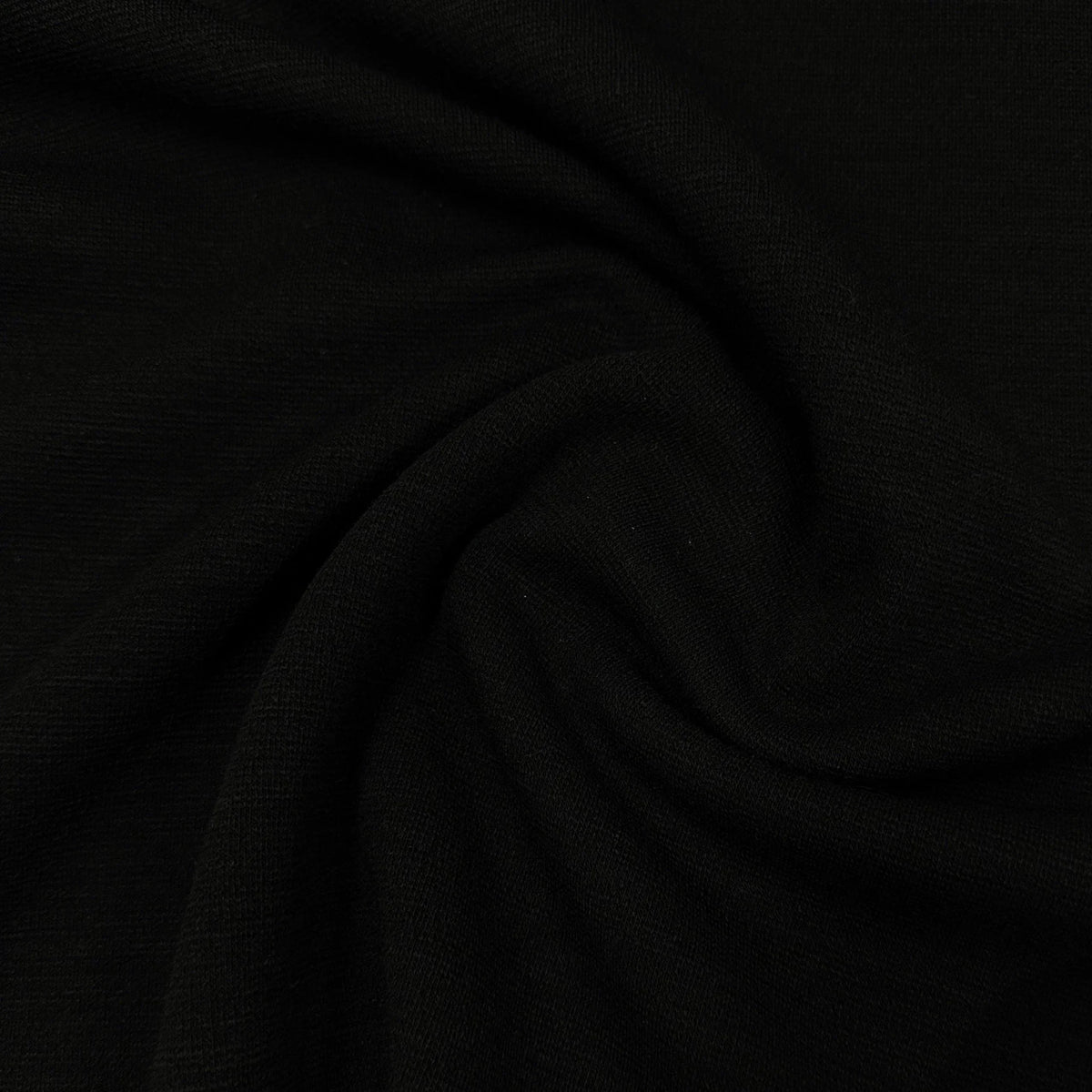 Black Merino Wool/Spandex Jersey Fabric - 225 GSM - Nature's Fabrics