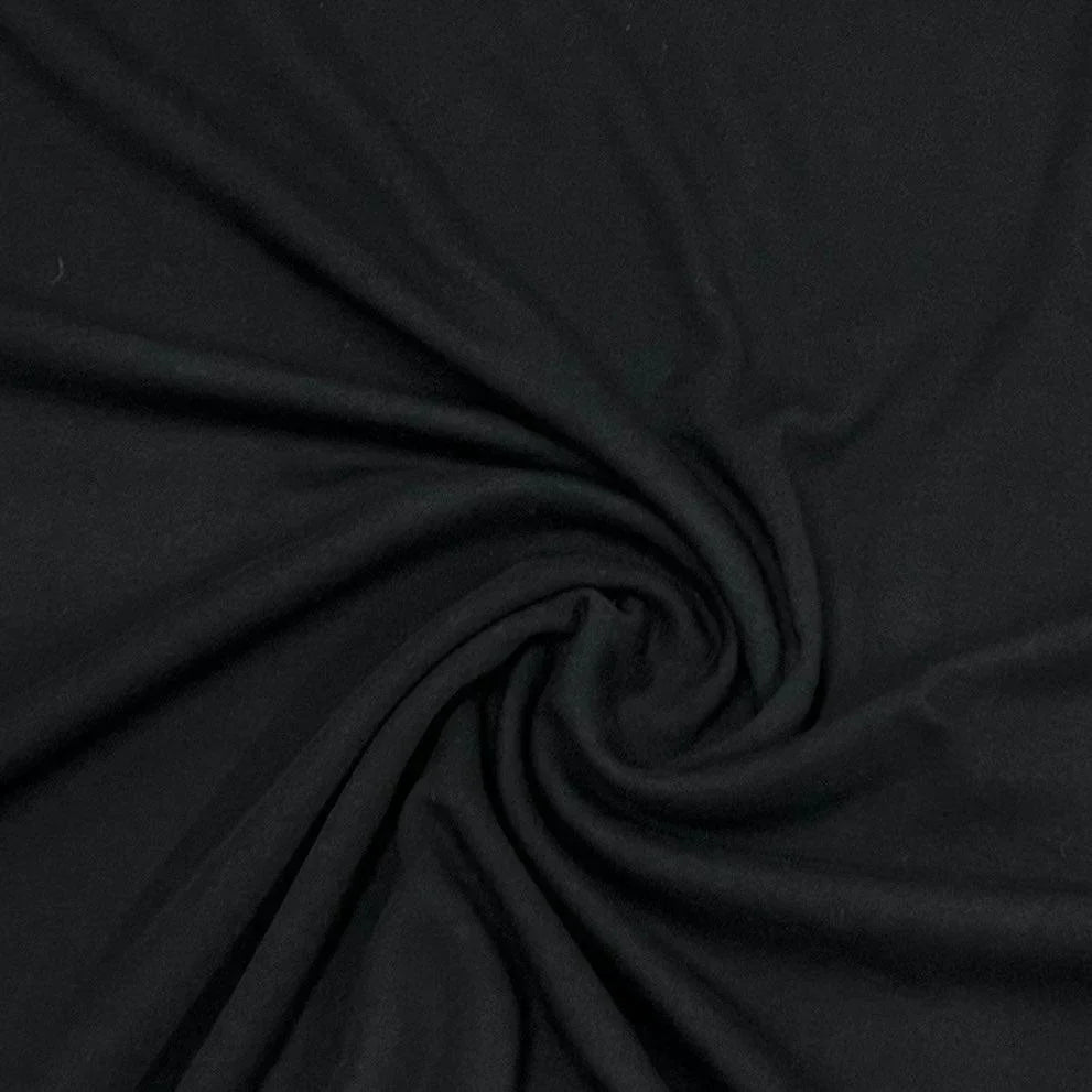 Close-up of draped black natural fabric by Nature's Fabrics
