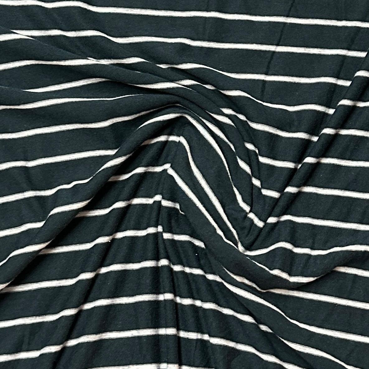 Blue and Micro Gray Stripes on Bamboo/Spandex Jersey Fabric - Nature's Fabrics