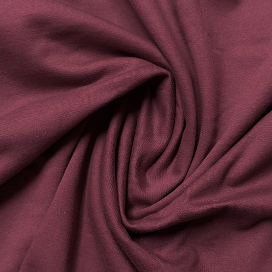 Burgundy Cotton Fleece Fabric - Nature's Fabrics