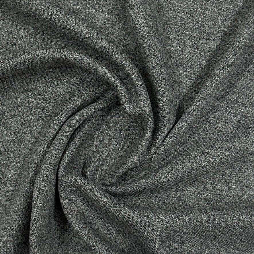 Charcoal Cotton/Merino Wool Interlock Fabric - Nature's Fabrics