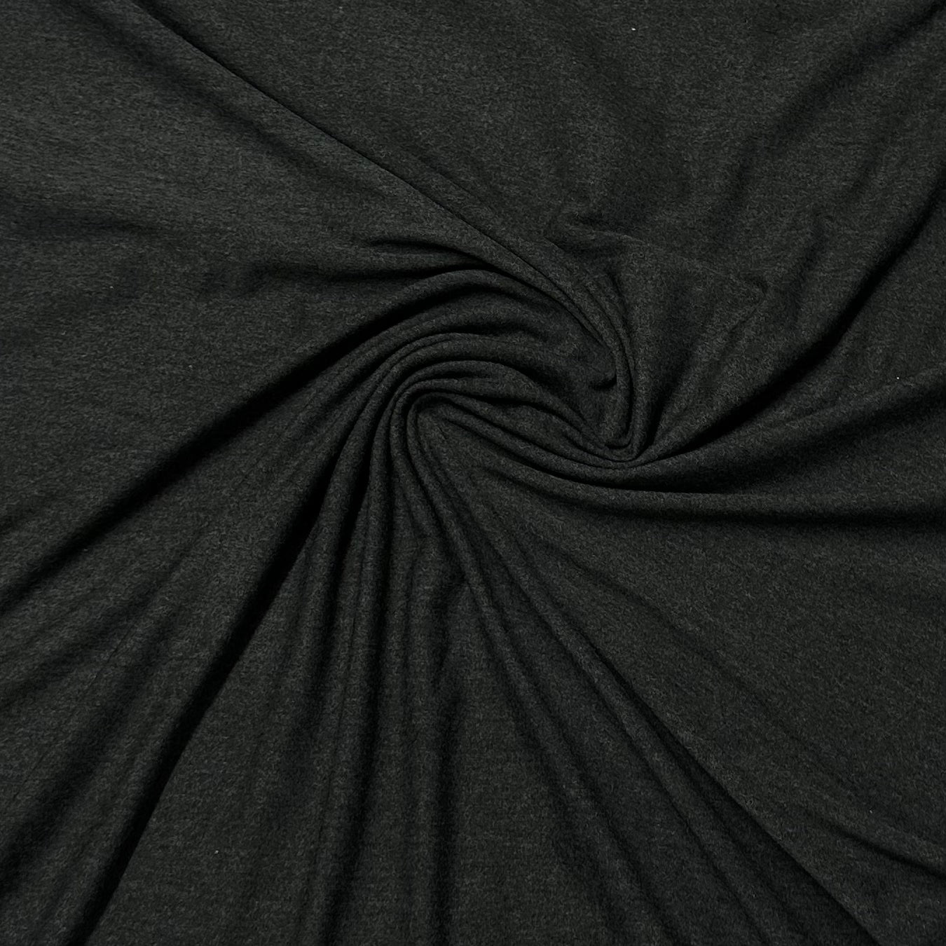 Charcoal Heather Bamboo/Merino Wool Stretch Fleece Fabric - Nature's Fabrics