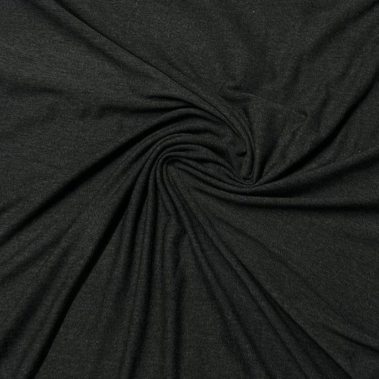 Charcoal Heather Bamboo/Merino Wool Stretch Fleece Fabric - Nature's Fabrics