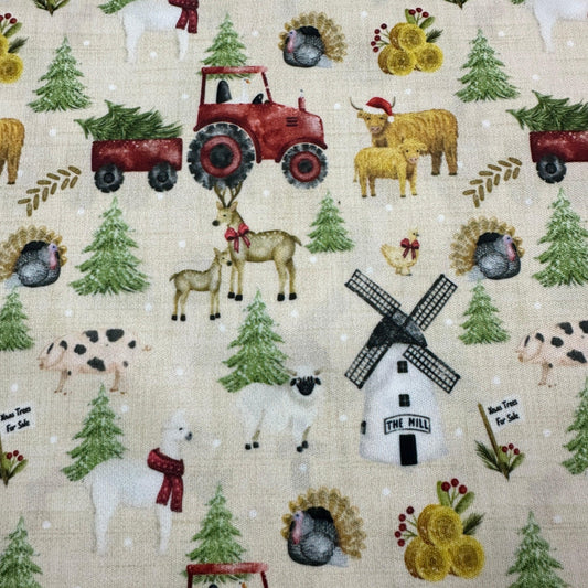 Christmas Farm 1 mil PUL Fabric - Made in the USA - Nature's Fabrics