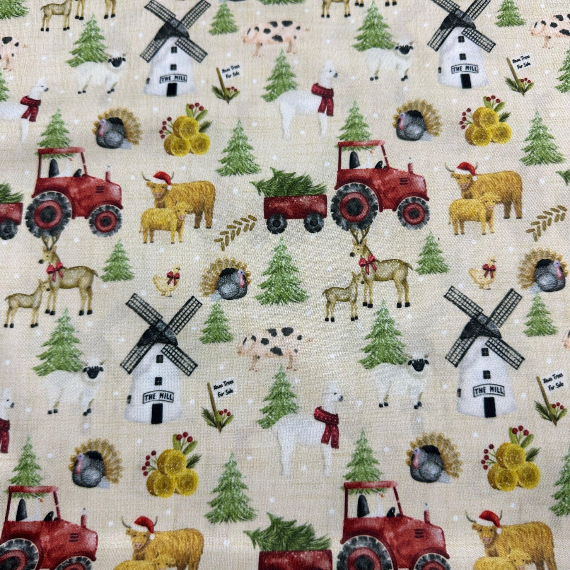 Christmas Farm 1 mil PUL Fabric - Made in the USA - Nature's Fabrics
