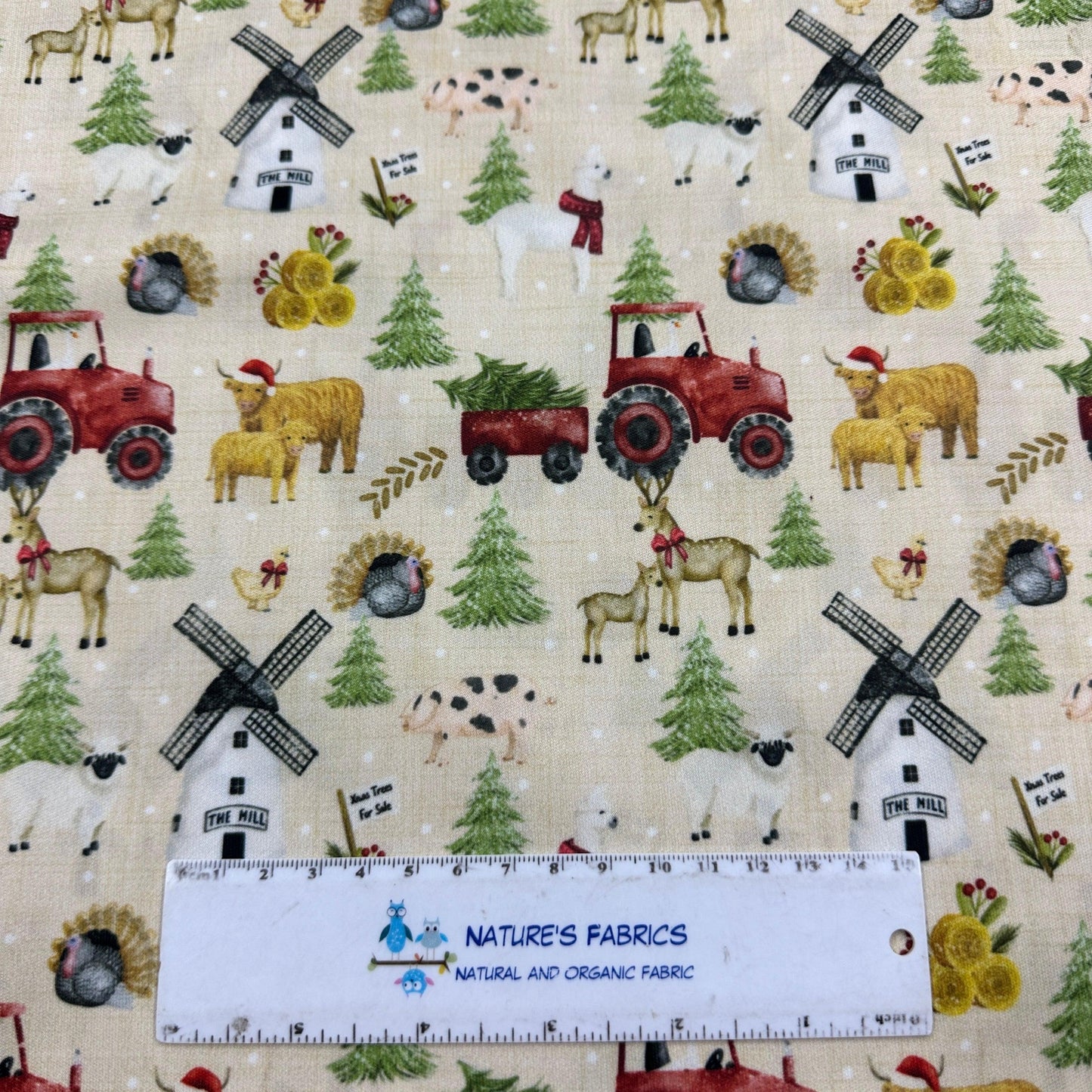 Christmas Farm 1 mil PUL Fabric - Made in the USA - Nature's Fabrics