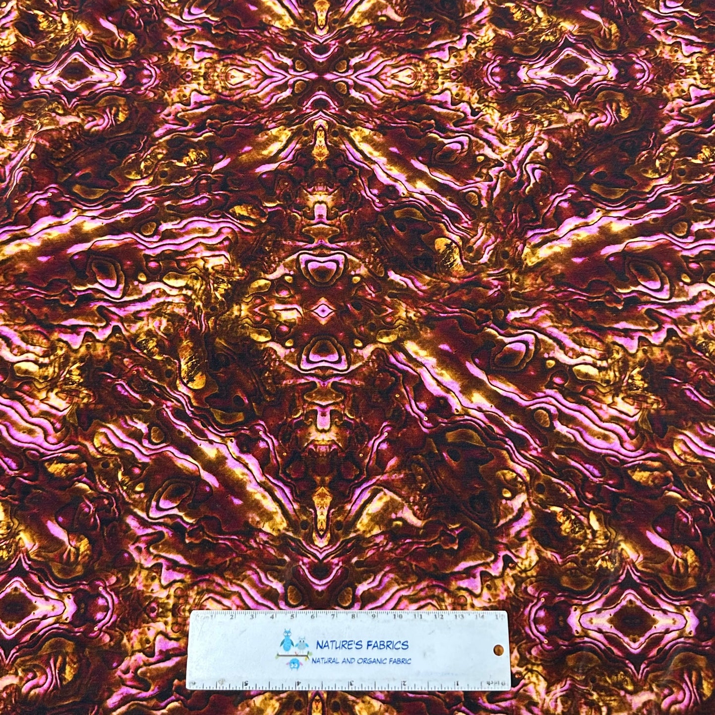 Coral Abalone on Bamboo/Spandex Jersey Fabric - Nature's Fabrics