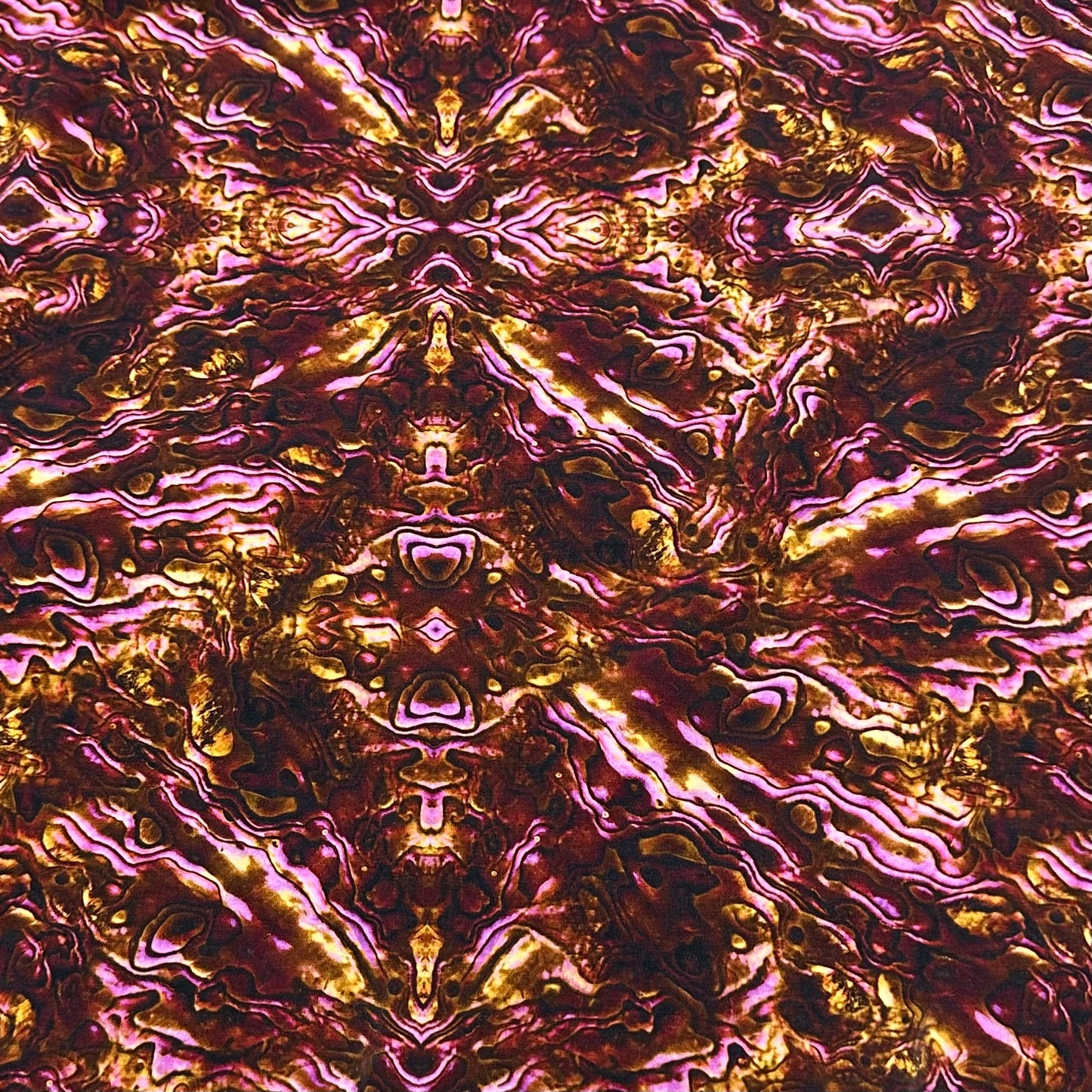 Coral Abalone on Bamboo/Spandex Jersey Fabric - Nature's Fabrics