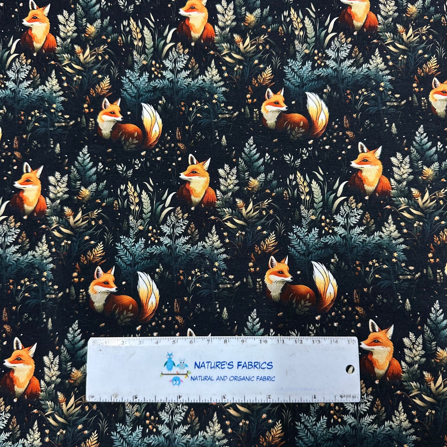 Cottage Foxes on Bamboo/Spandex Jersey Fabric - Nature's Fabrics