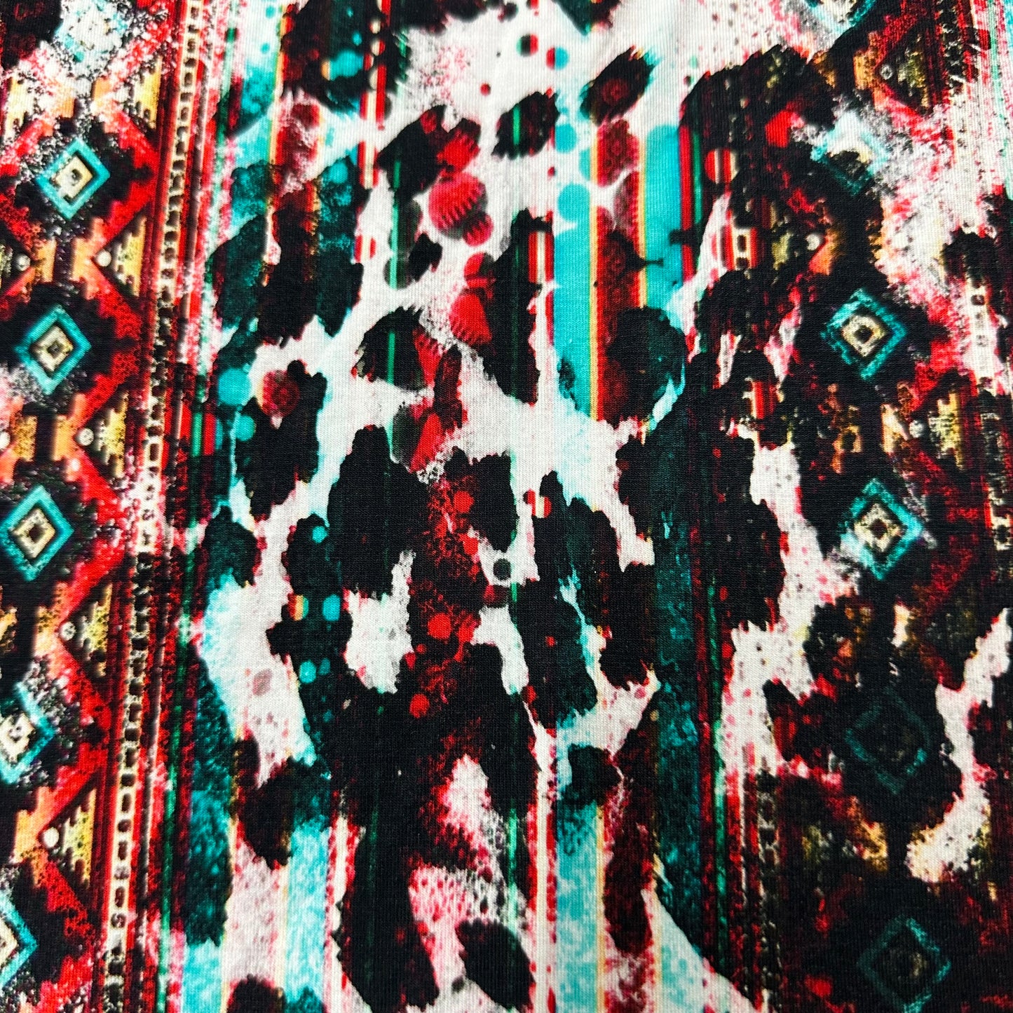 Cowhide Aztec on Bamboo/Spandex Jersey Fabric - Nature's Fabrics