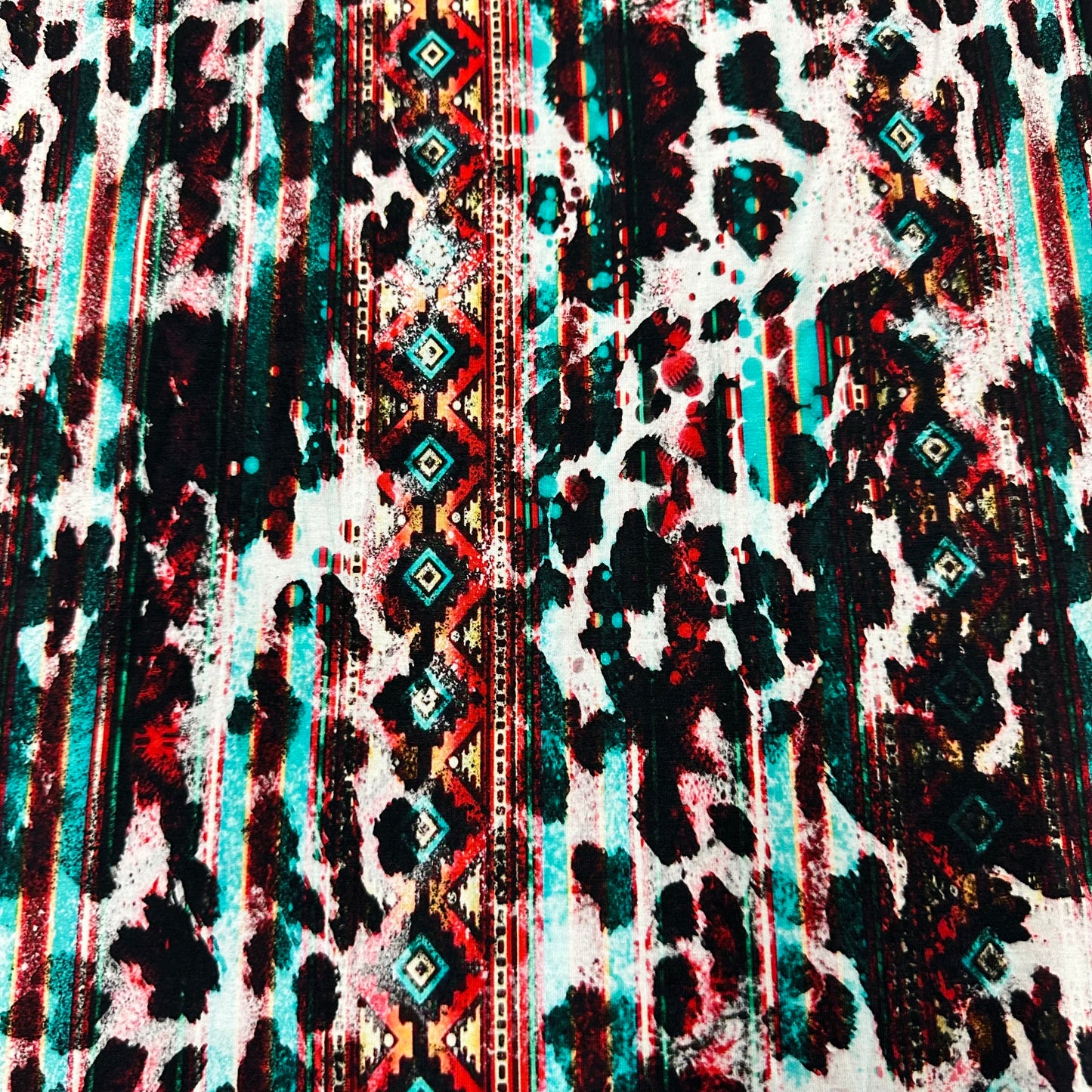 Cowhide Aztec on Bamboo/Spandex Jersey Fabric - Nature's Fabrics