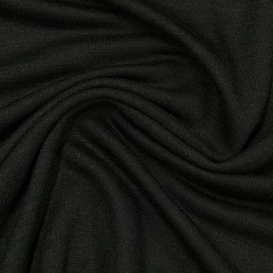 Darkest Gray Merino Wool Jersey Fabric - Nature's Fabrics