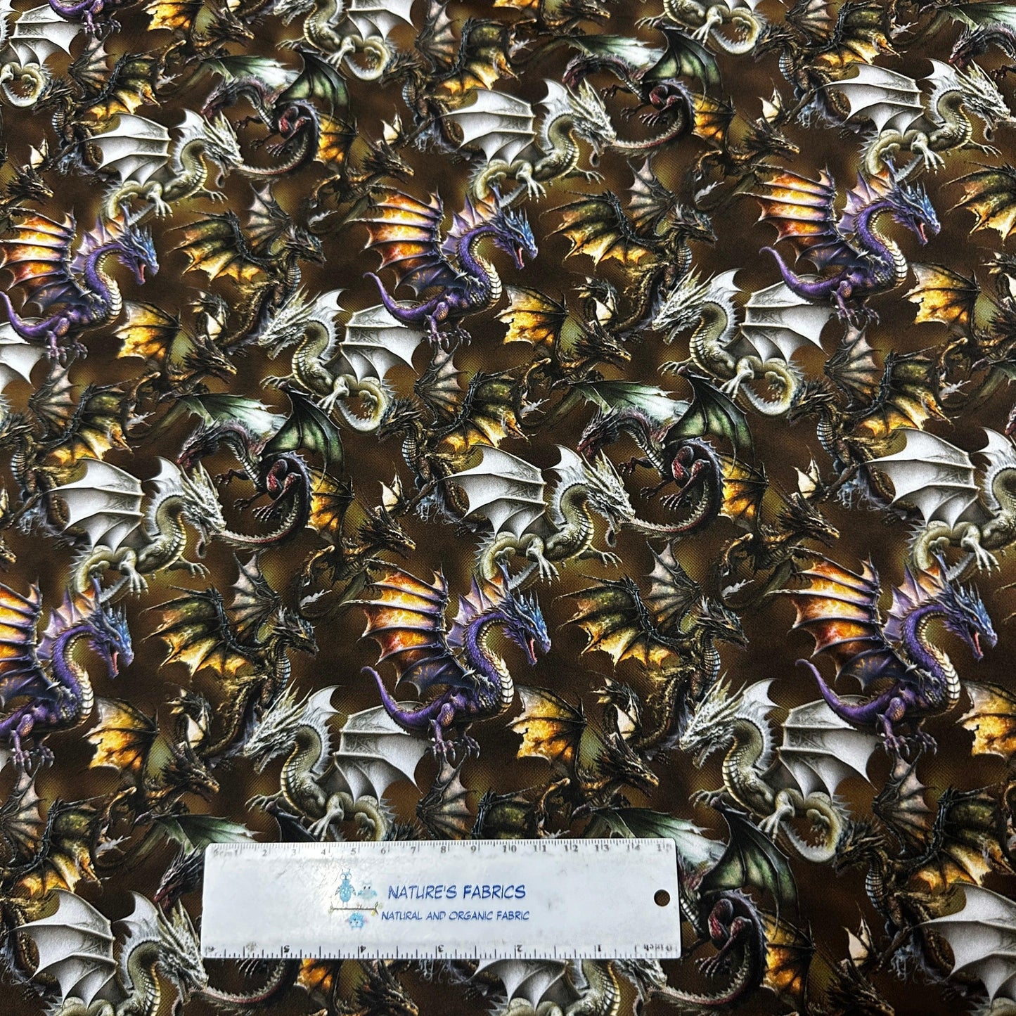 Dragon Toss on Polyester/Spandex Jersey Fabric - Nature's Fabrics