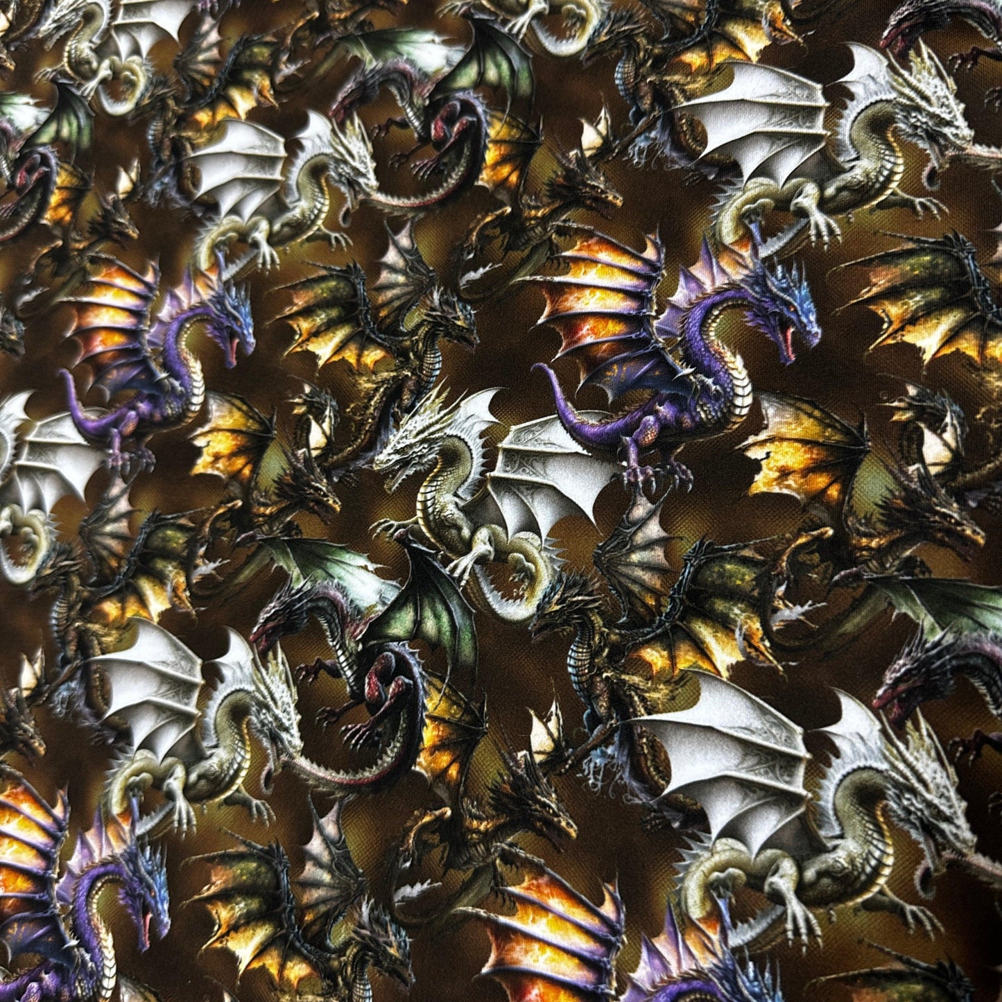 Dragon Toss on Polyester/Spandex Jersey Fabric - Nature's Fabrics
