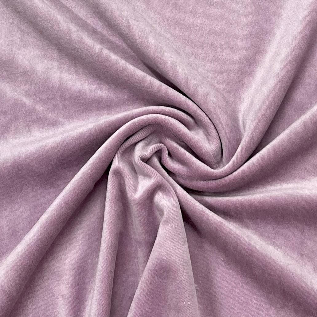 Dusty Lilac Cotton Velour Fabric