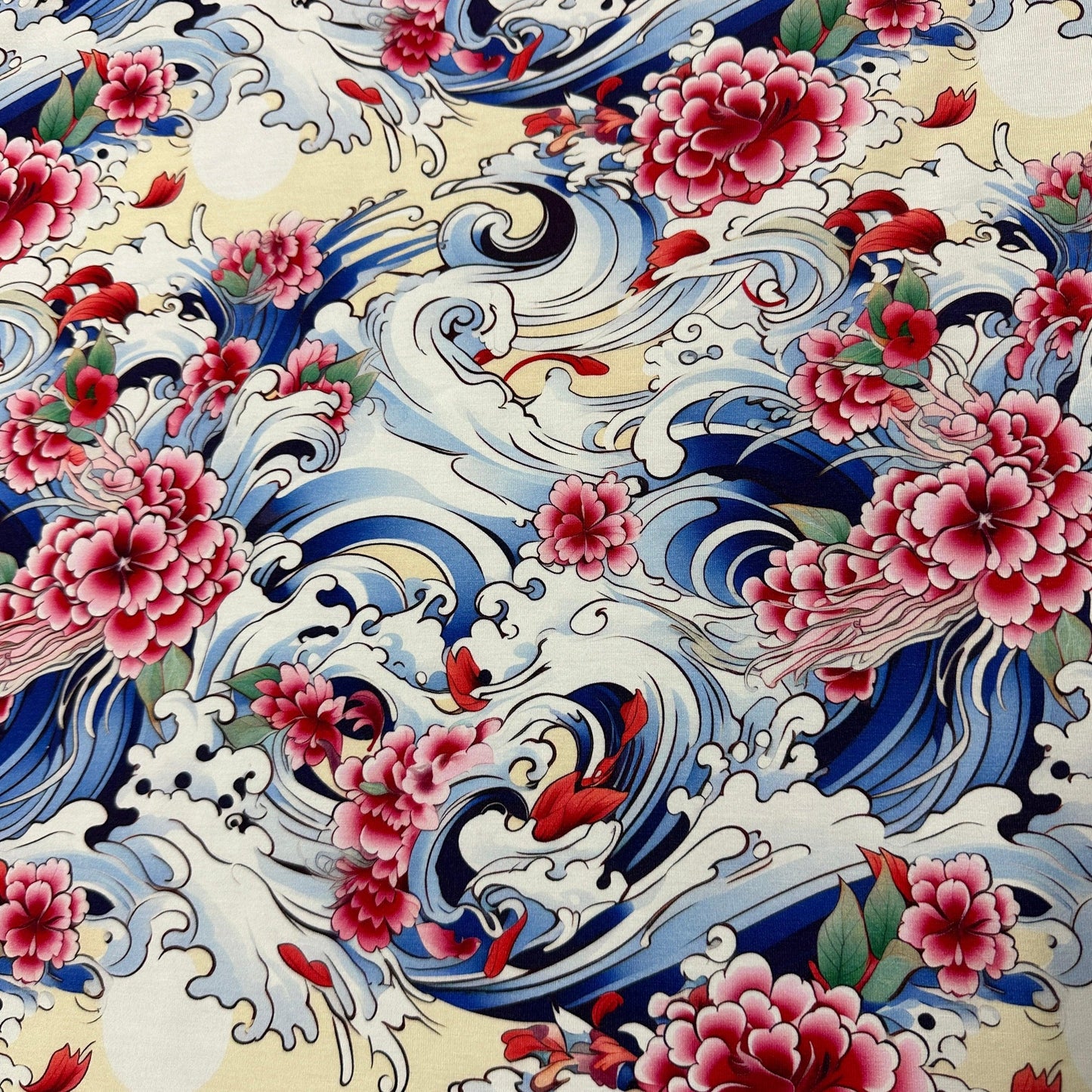 Floral Wave on Bamboo/Spandex Jersey Fabric - Nature's Fabrics