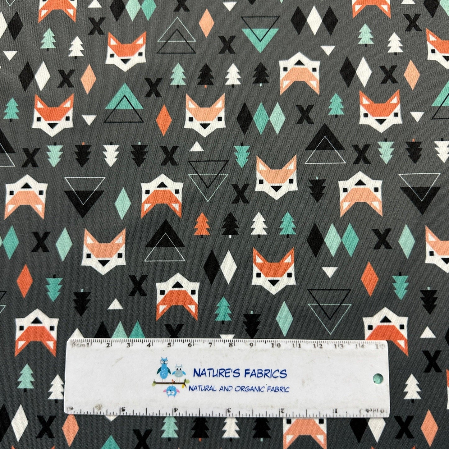 Foxes and Triangles 1 mil PUL Fabric - Made in the USA - Nature's Fabrics