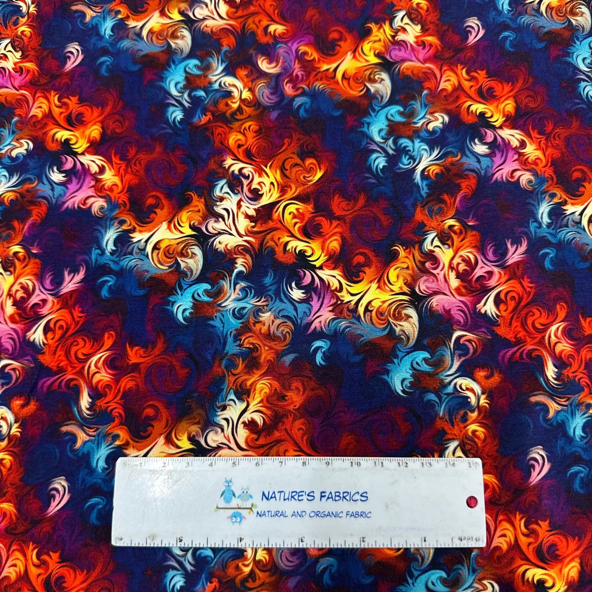 Fractal Flourishes on Bamboo/Spandex Jersey Fabric - Nature's Fabrics