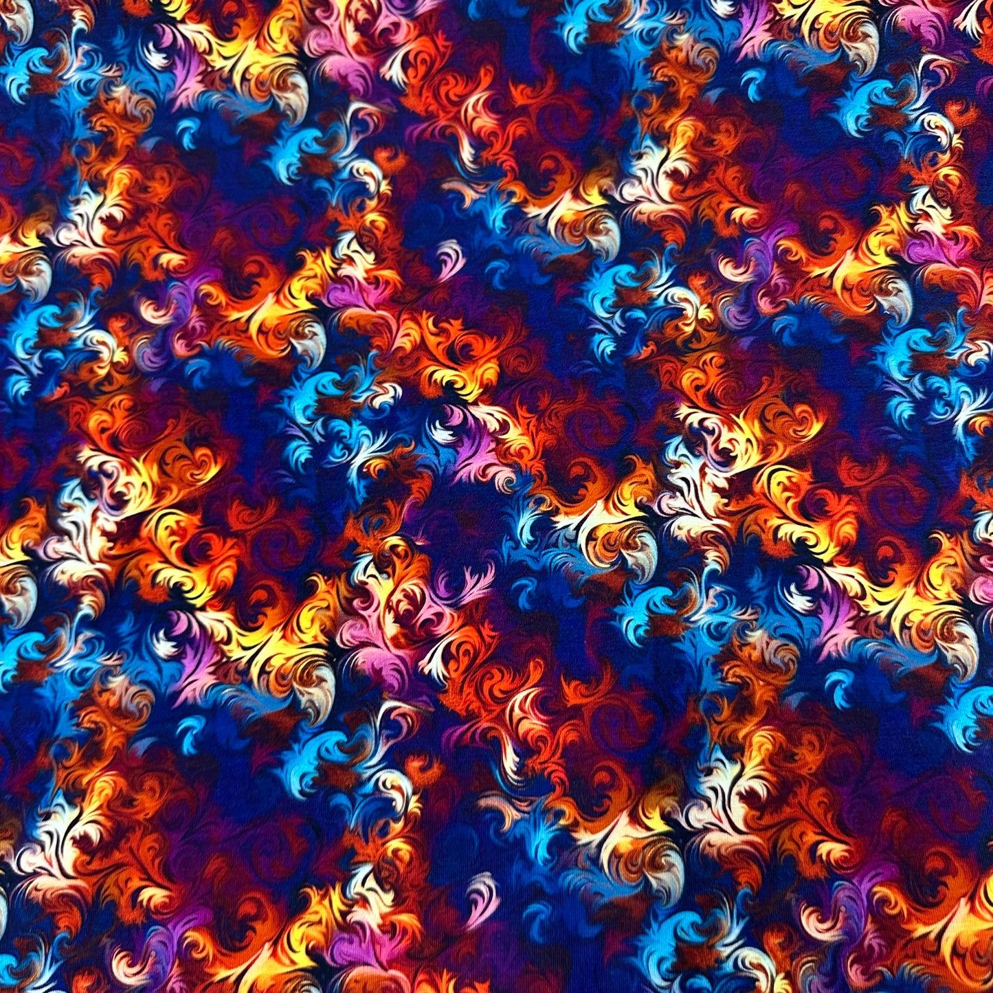 Fractal Flourishes on Bamboo/Spandex Jersey Fabric - Nature's Fabrics