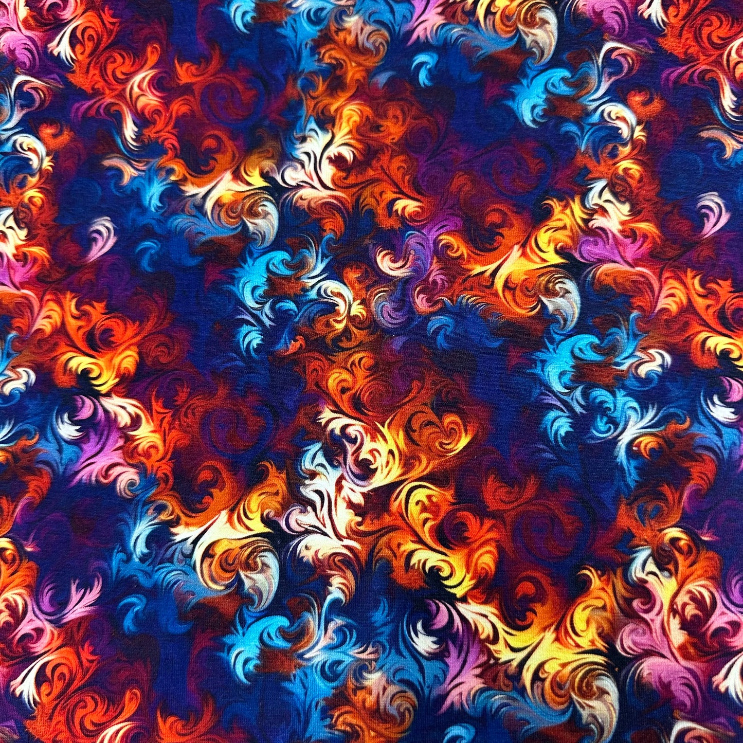 Fractal Flourishes on Bamboo/Spandex Jersey Fabric - Nature's Fabrics