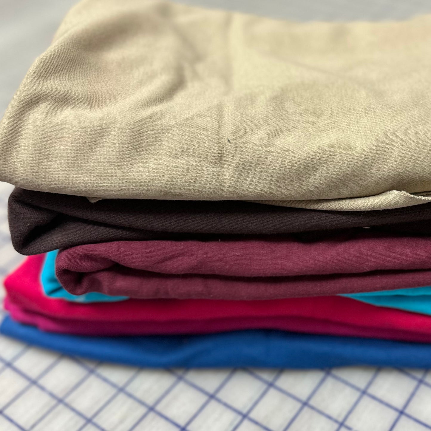 Grab Bag of Cotton Interlock Fabric - Solid Colors - 5 yards - Nature's Fabrics