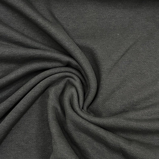 Graphite Heavy Organic Cotton French Terry Fabric - Grown in the USA - Nature's Fabrics