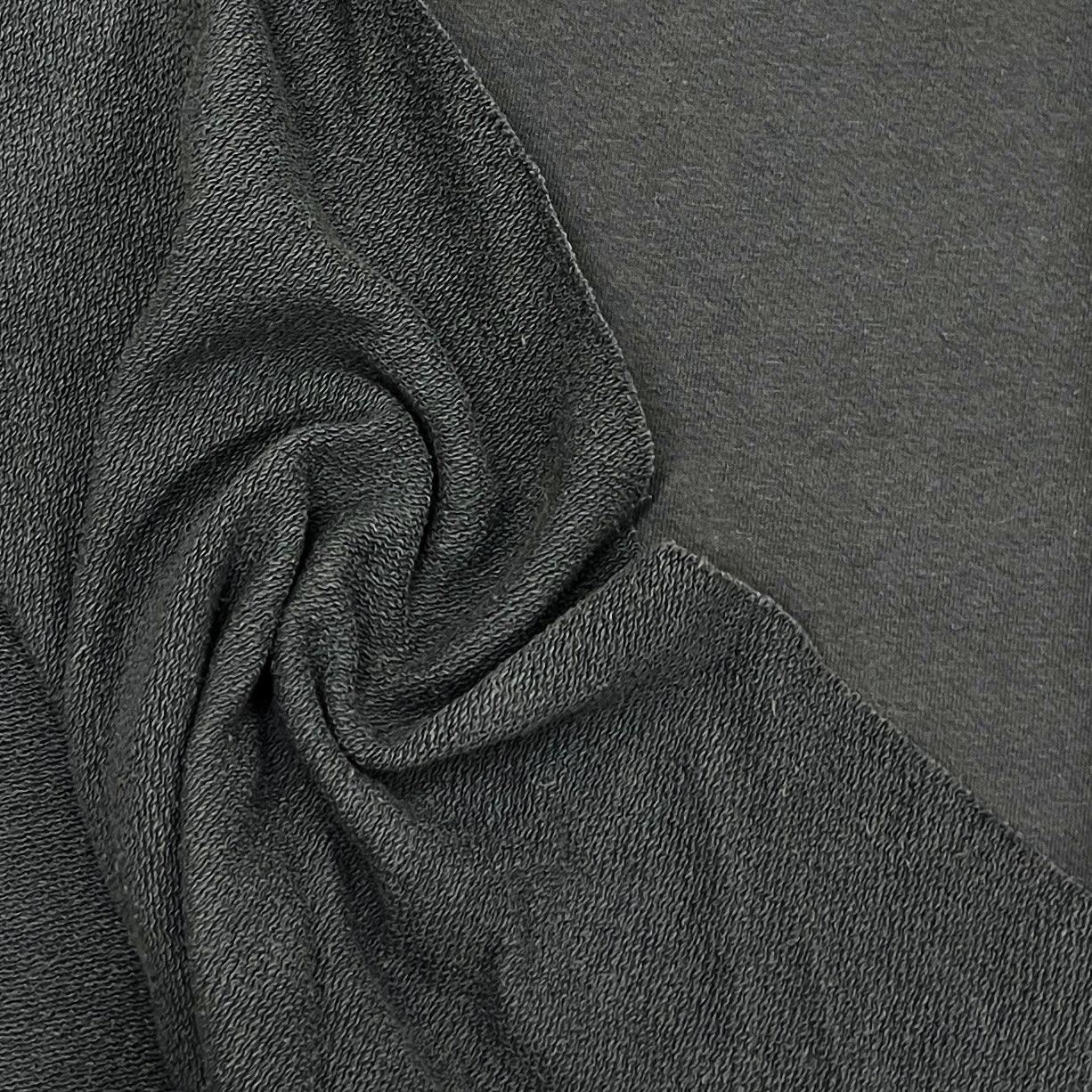 Graphite Heavy Organic Cotton French Terry Fabric - Grown in the USA - Nature's Fabrics