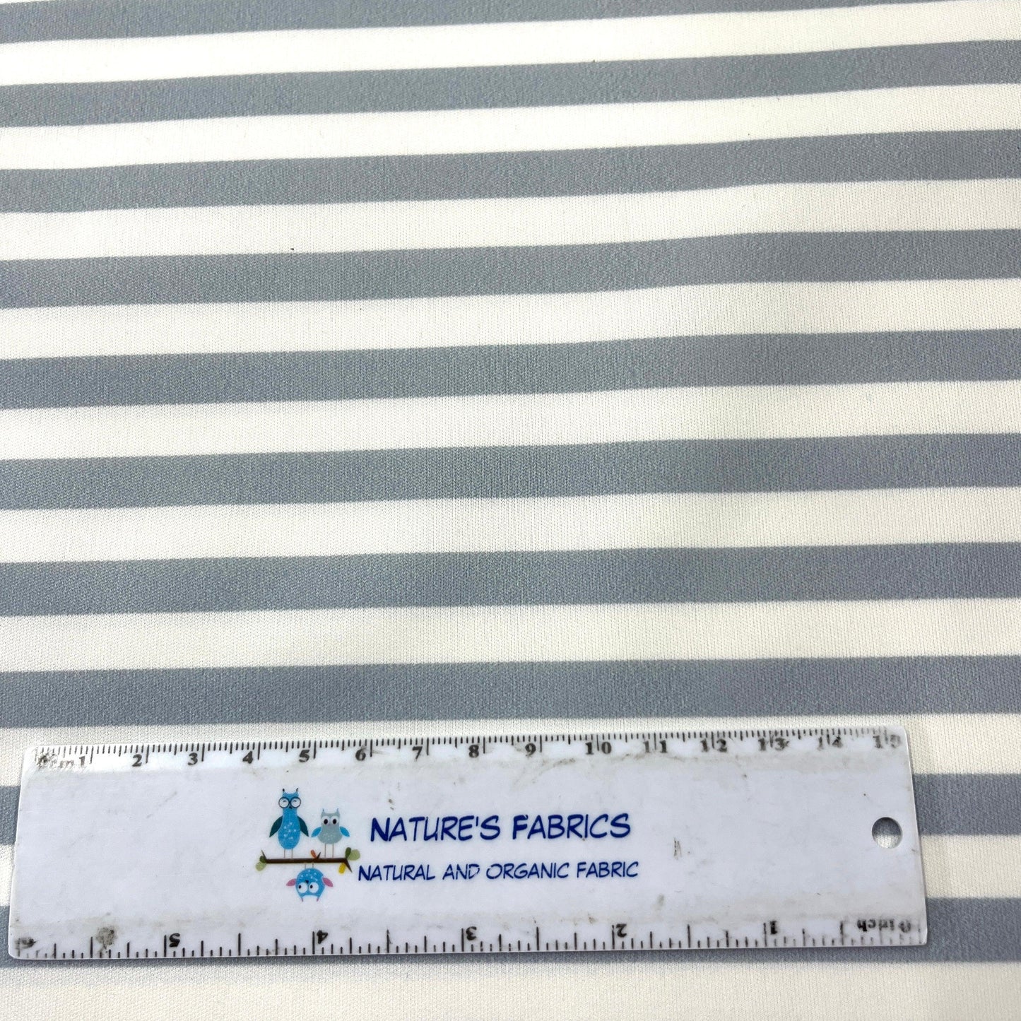 Gray and White Stripe 1 mil PUL Fabric - Made in the USA - Nature's Fabrics