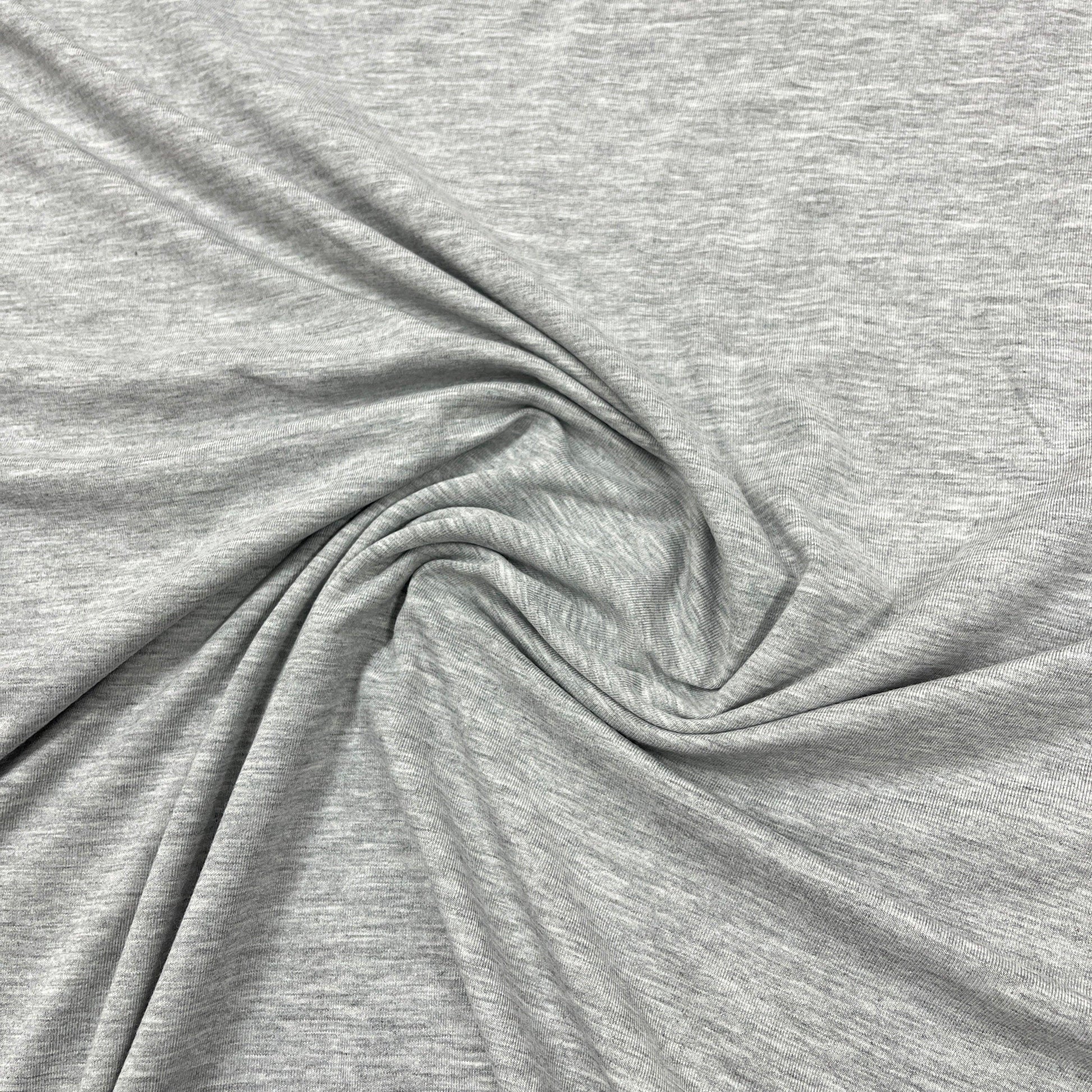 Gray Heather Bamboo Stretch Fleece Fabric - 320 GSM - Nature's Fabrics