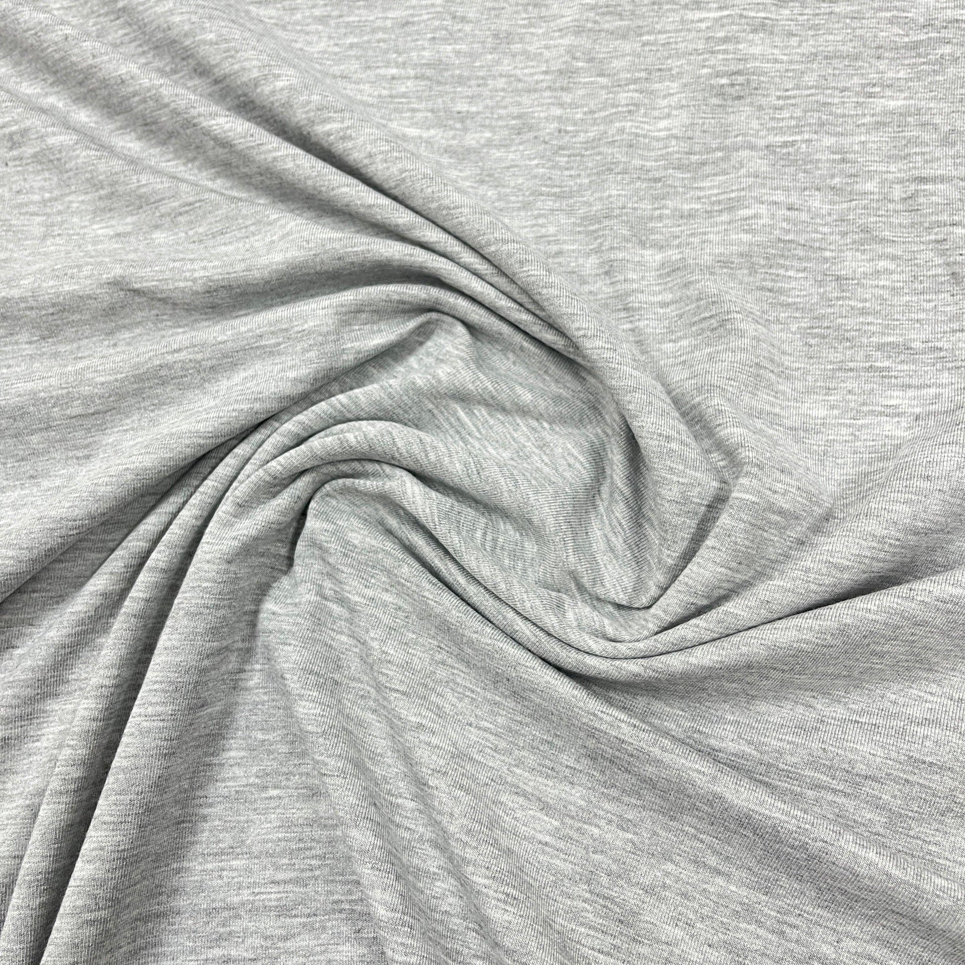Gray Heather Bamboo Stretch Fleece Fabric - 320 GSM - Nature's Fabrics