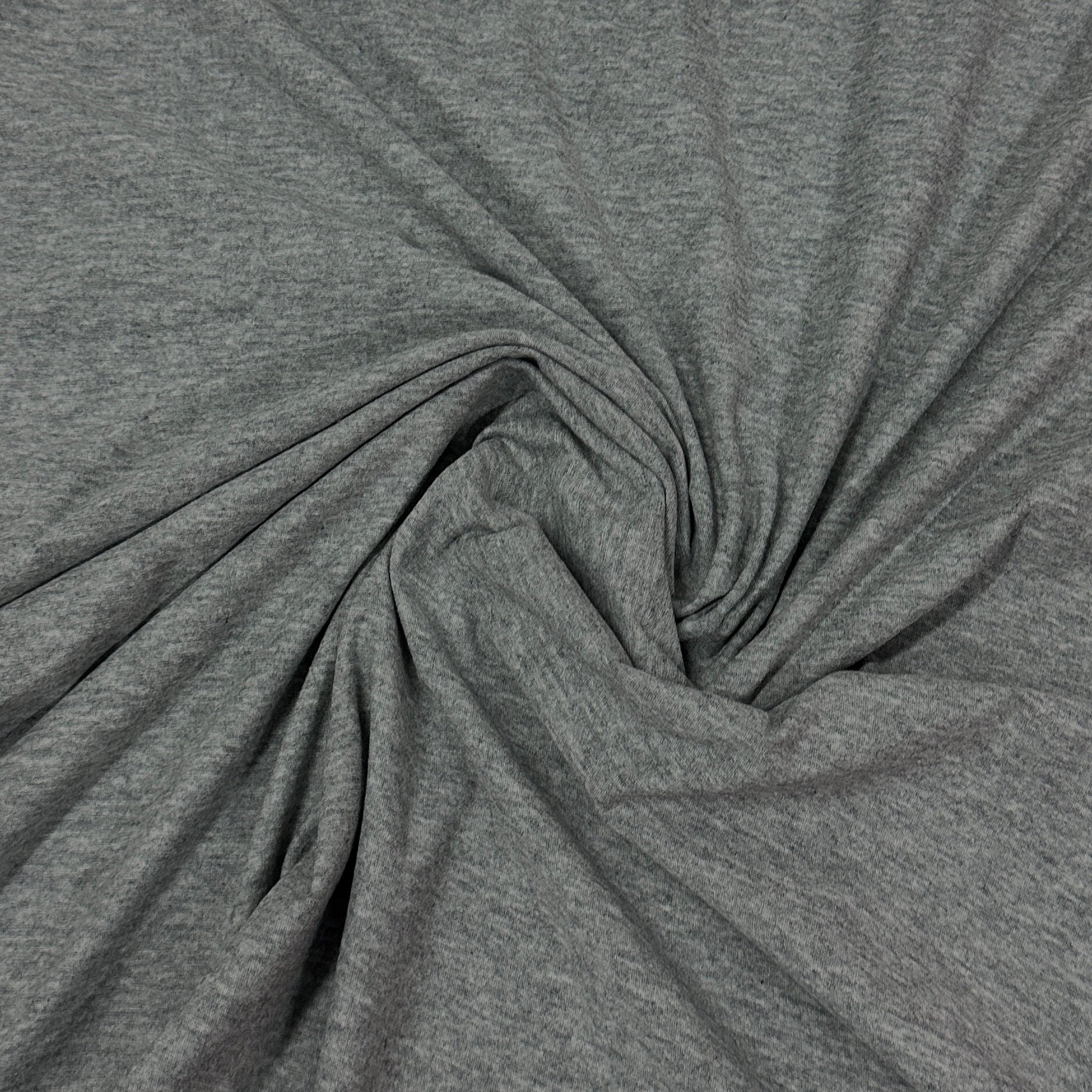 Gray Heather Cotton Rib Knit Fabric - 200 GSM - Nature's Fabrics