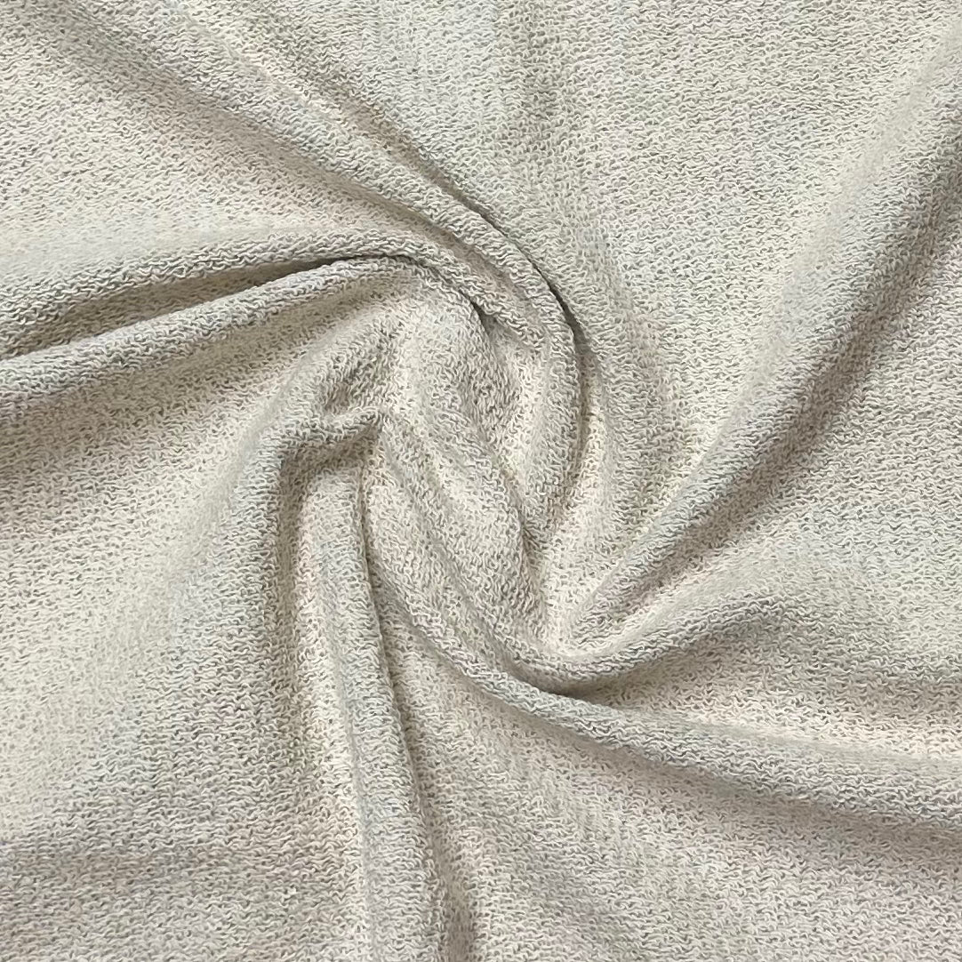 Gray Heather Heavy Cotton French Terry Fabric- 560 GSM - Nature's Fabrics