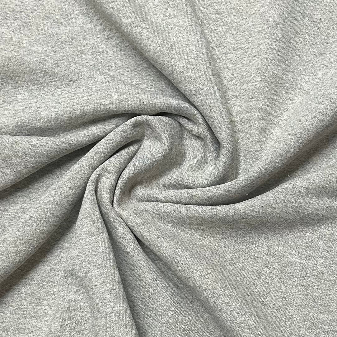 Gray Heather Heavy Cotton French Terry Fabric- 560 GSM - Nature's Fabrics