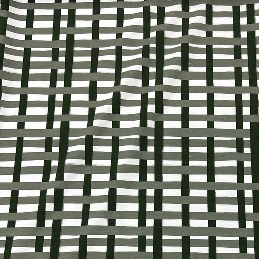 Green and White Plaid on Bamboo/Spandex Jersey Fabric - Nature's Fabrics
