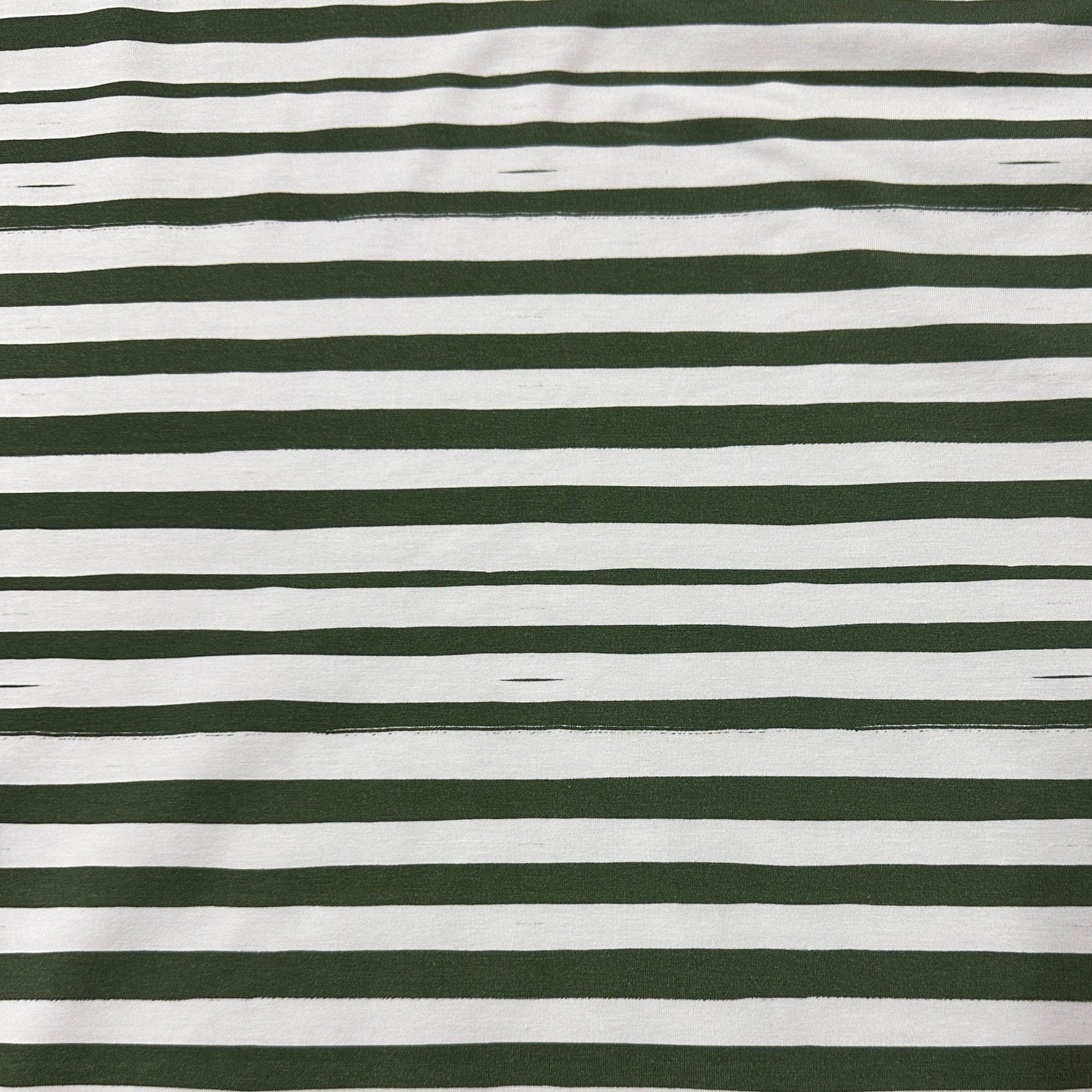 Green and White Stripes on Bamboo/Spandex Jersey Fabric - Nature's Fabrics